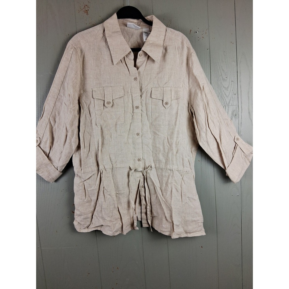 Liz Claiborne Beige Button Down Shirt